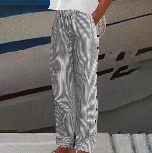 REA | PANTALONES CASUALES CÓMODOS A RAYAS